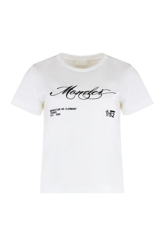 25FW 몽클레어 반팔 티셔츠 K20938C0000589AJS 00A WHITE