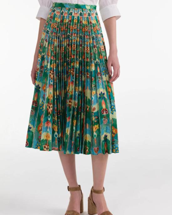  살로니 미디 스커트 킴 스커트 스텔레이트 보더 - SALONI