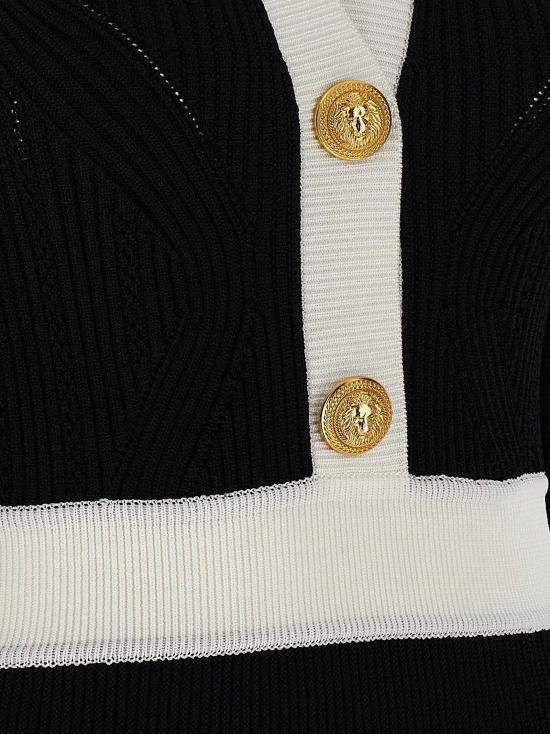 25FW 발망 숏 원피스 FF1R9858KI64EAB White Black - BALMAIN