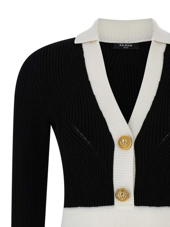 25FW 발망 숏 원피스 FF1R9858KI64EAB White Black - BALMAIN