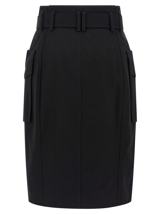 25FW 발망 미디 스커트 FF1LC270CF690PA Black - BALMAIN