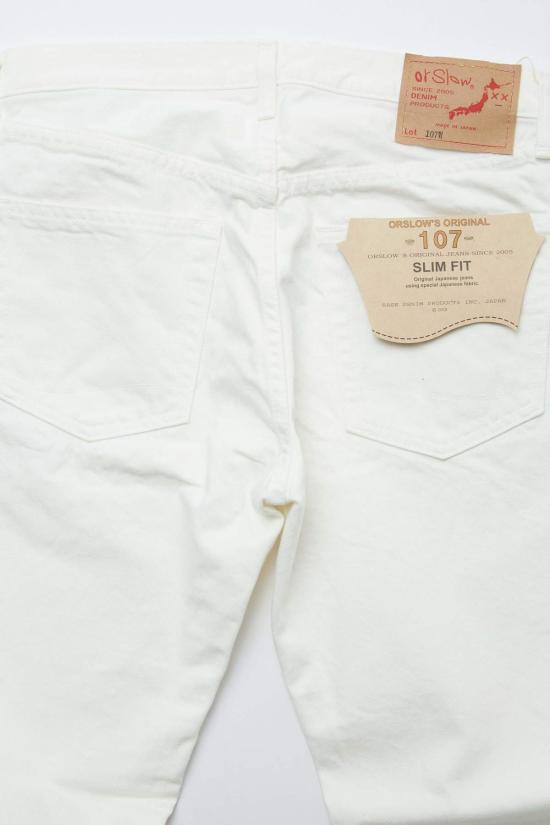  오어슬로우 데님 팬츠 오슬로 107 아이비핏 슬림 진 화이트 - ORSLOW