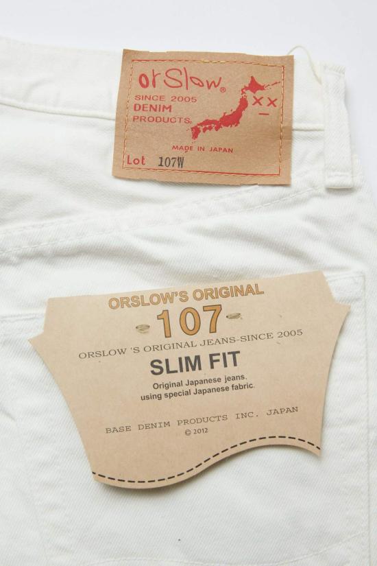  오어슬로우 데님 팬츠 오슬로 107 아이비핏 슬림 진 화이트 - ORSLOW