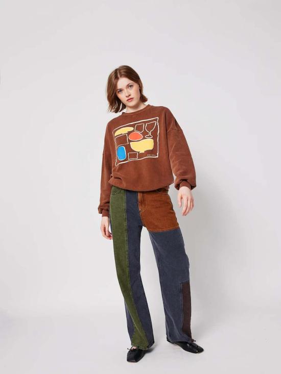  [키즈] 보보쇼즈 풀오버 키즈 보보 초이스 애프터 세븐 브라운 프린트 스웨트셔츠 - BOBO CHOSES