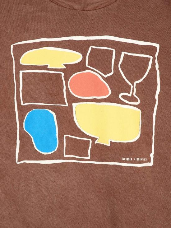  [키즈] 보보쇼즈 풀오버 키즈 보보 초이스 애프터 세븐 브라운 프린트 스웨트셔츠 - BOBO CHOSES