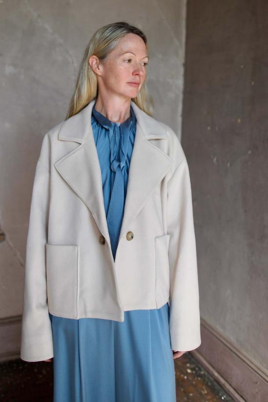  포르테포르테 코트 포르테 포르테 울 캐시미어 크로스 쇼트 카반 주타 - FORTE FORTE