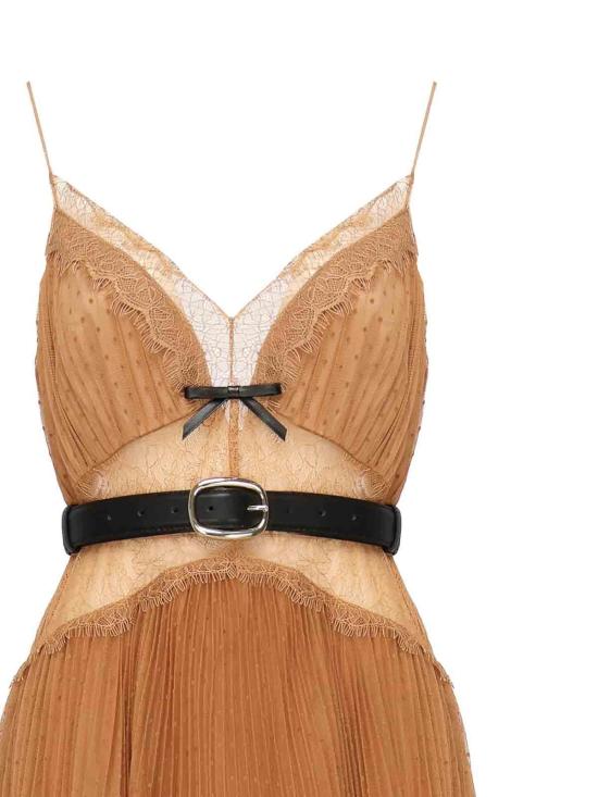 25SS 셀프 포트레이트 숏 원피스 SS25057STAN Brown - SELF PORTRAIT