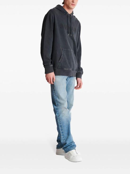 발망 후드 티셔츠 EH1JT047BC72YGD Grey - BALMAIN