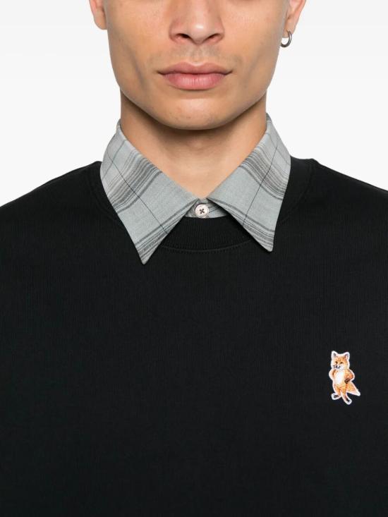 25FW 메종키츠네 스탠딩 폭스 컴포트 스웨트셔츠 PM00311KM0341 P199 BLACK - MAISON KITSUNE