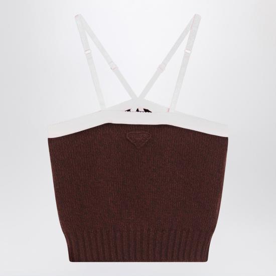 25FW 프라다 민소매 티셔츠 P29B98AAO18JR Brown - PRADA