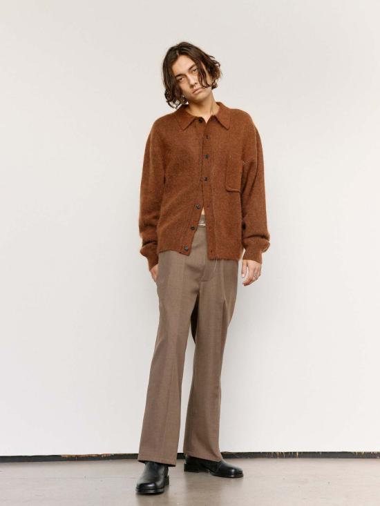  카미엘 포트젠스 가디건 Camiel Fortgens 브라운 알파카 울 헤어리 카디건 - CAMIEL FORTGENS