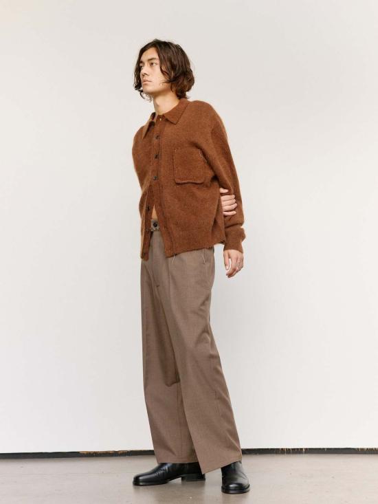  카미엘 포트젠스 가디건 Camiel Fortgens 브라운 알파카 울 헤어리 카디건 - CAMIEL FORTGENS