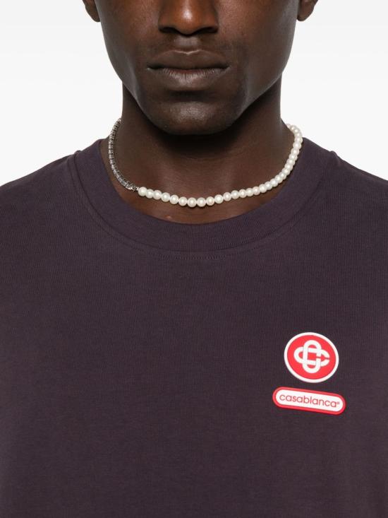 25FW 카사블랑카 반팔 티셔츠 MAW25JTS001 06AUBERGINE Purple - CASABLANCA