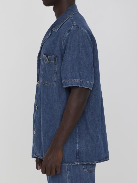  발렌티노 가라바니 반팔 셔츠 5V3DB03BAA3 BLUE - VALENTINO GARAVANI