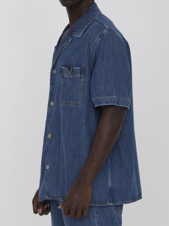  발렌티노 가라바니 반팔 셔츠 5V3DB03BAA3 BLUE - VALENTINO GARAVANI