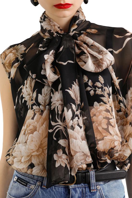 25FW 돌체앤가바나 블라우스 F7BD1TIS1ZO HN4OX Rose cretonne f nero - DOLCE & GABBANA