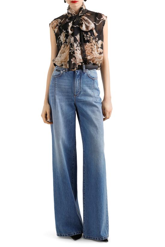 25FW 돌체앤가바나 블라우스 F7BD1TIS1ZO HN4OX Rose cretonne f nero - DOLCE & GABBANA