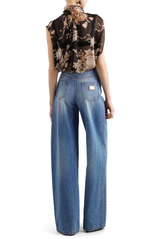 25FW 돌체앤가바나 블라우스 F7BD1TIS1ZO HN4OX Rose cretonne f nero - DOLCE & GABBANA