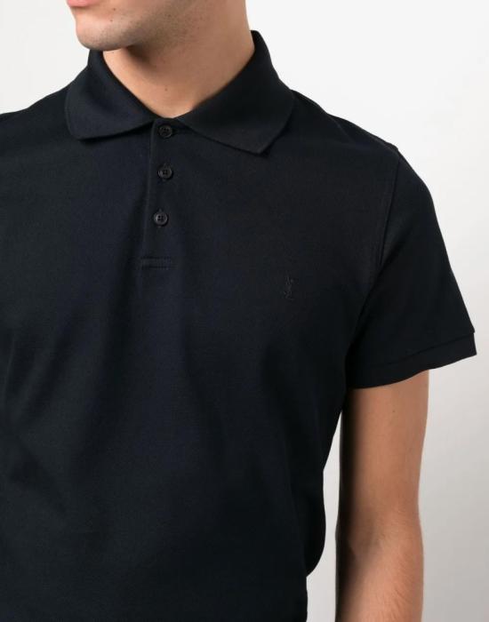  생로랑 폴로 티셔츠 712300YB20C4240 Black - SAINT LAURENT