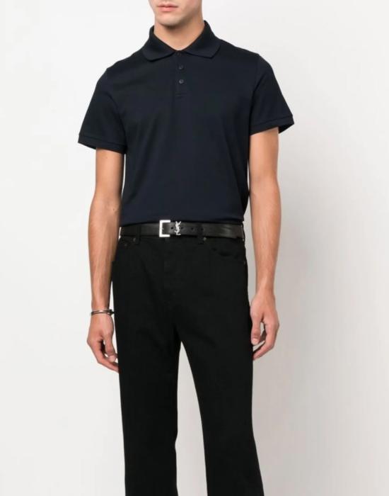  생로랑 폴로 티셔츠 712300YB20C4240 Black - SAINT LAURENT