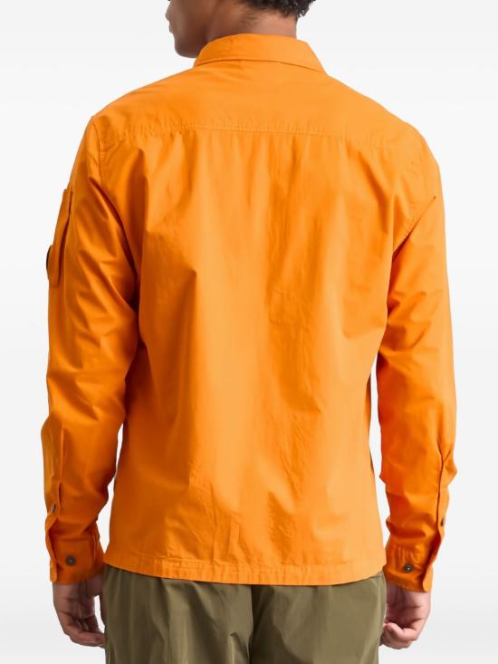 25FW 씨피 컴퍼니 오가닉 개버딘 지퍼 오버셔츠 19CMOS705A 110143G434 Orange - C.P. COMPANY