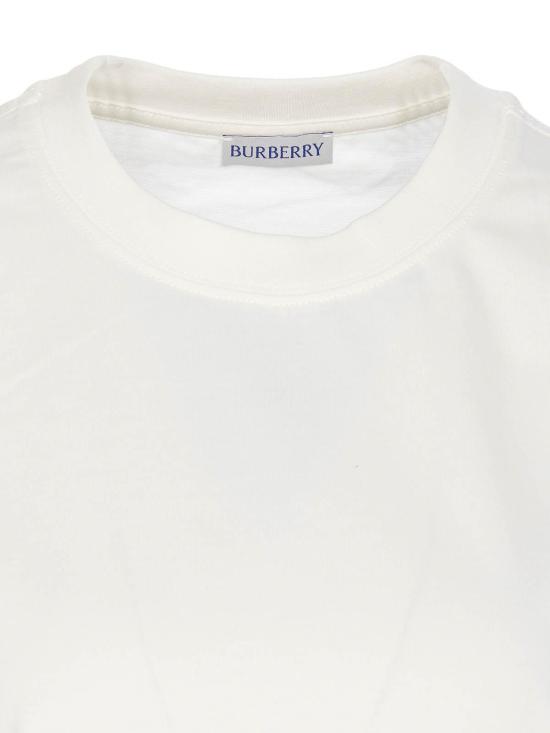  버버리 체크 라벨 티셔츠 8104886 White - BURBERRY