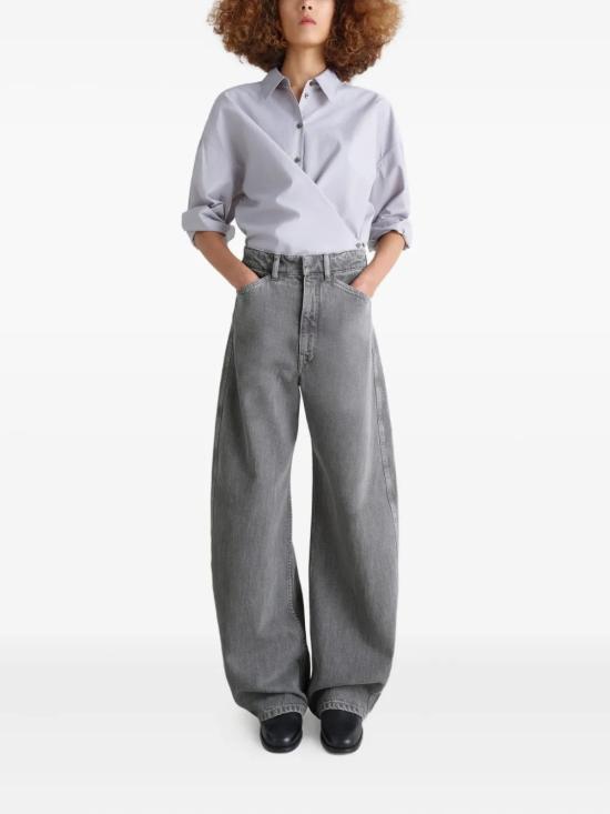 25FW 르메르 하이 웨이스티드 커브드 팬츠 PA1264 LD1062PU828 Gray - LEMAIRE