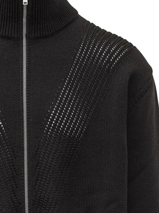 25FW 질샌더 집업 니트 J22HP0039J14775 001 Black - JIL SANDER