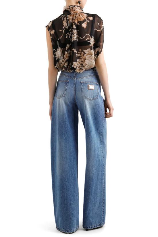 25FW 돌체앤가바나 블라우스 F7BD1TIS1ZOHN4OX ROSE CRETONNE F BLACK - DOLCE & GABBANA