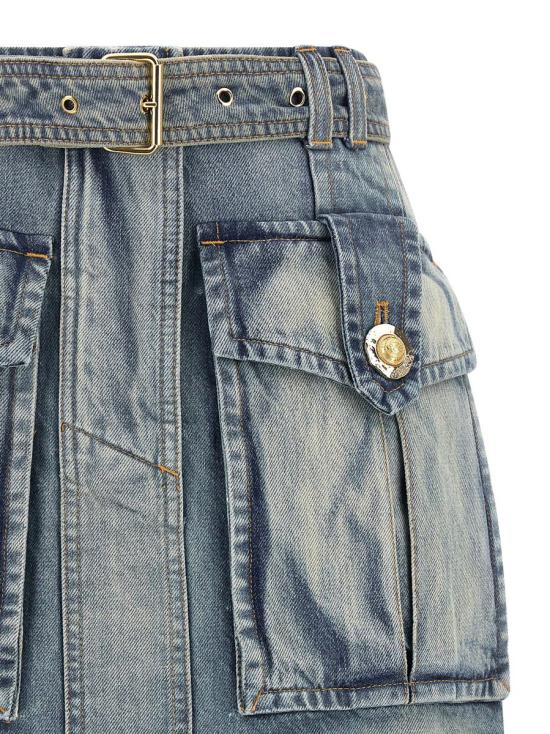  발망 스커트 FF1LBA88DF796FC BLUE - BALMAIN