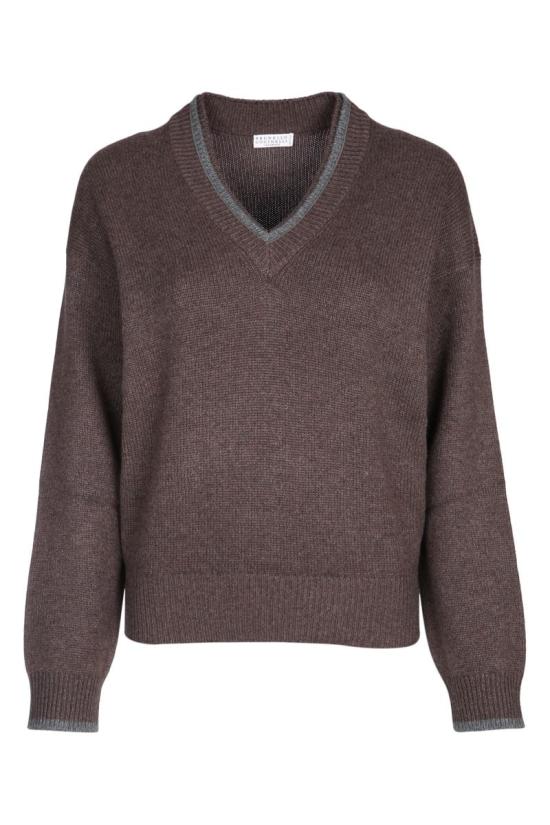 25FW 브루넬로 쿠치넬리 V넥 스웨터  M12527202 CNE47