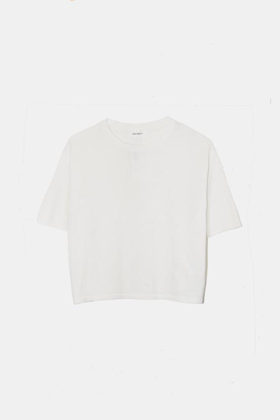  리사 양 반팔 티셔츠 루비 코튼 캐시미어 티셔츠 솔트