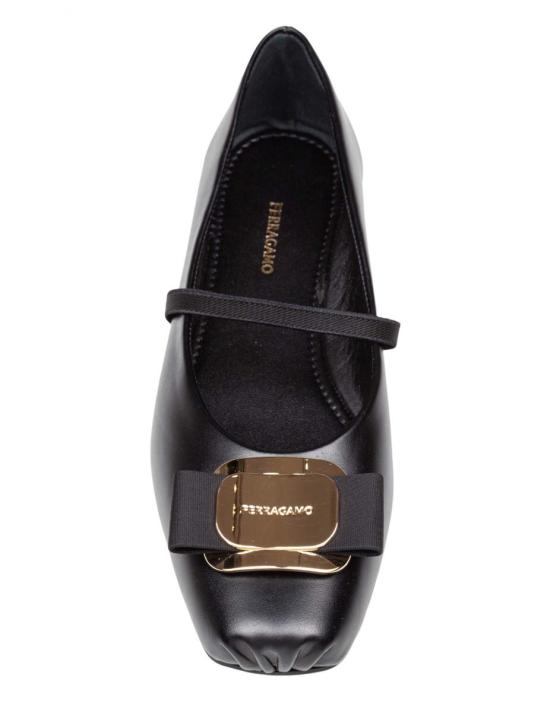 25FW 살바토레 페라가모 바라 보우 발레 플랫 01H345 768868 Black - SALVATORE FERRAGAMO