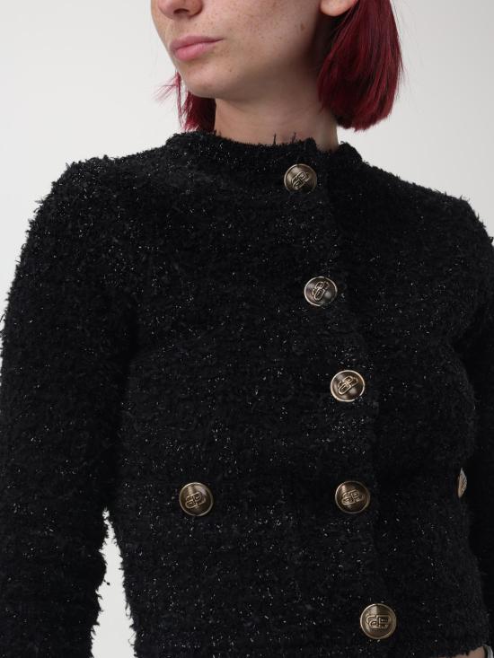 25FW 발렌시아가 트위드 크롭 가디건 793604T3328 1000 Black - BALENCIAGA