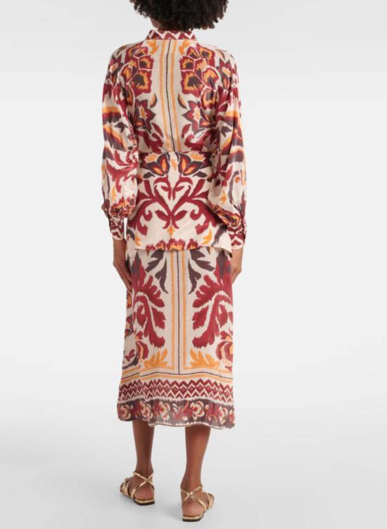  팜 리오 롱 원피스 맥시 드레스 투칸 스카프 크림 - FARM RIO