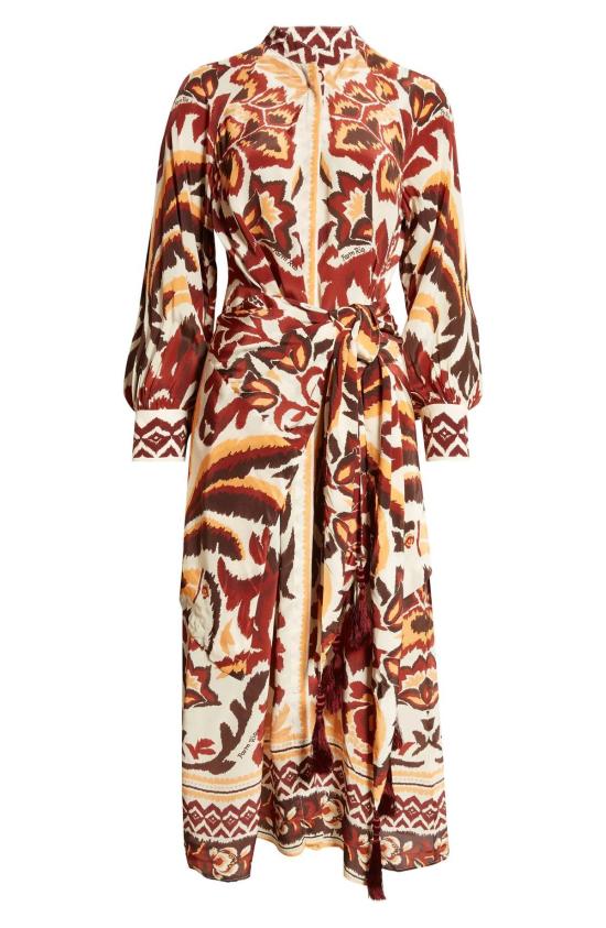  팜 리오 롱 원피스 맥시 드레스 투칸 스카프 크림