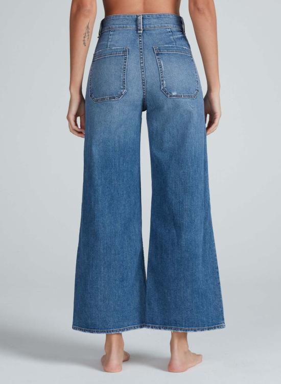  메이블앤모스 데님 팬츠 깨끗한 베니스 진스 소재의 아스키 세일러 크롭 진 - MABEL AND MOSS