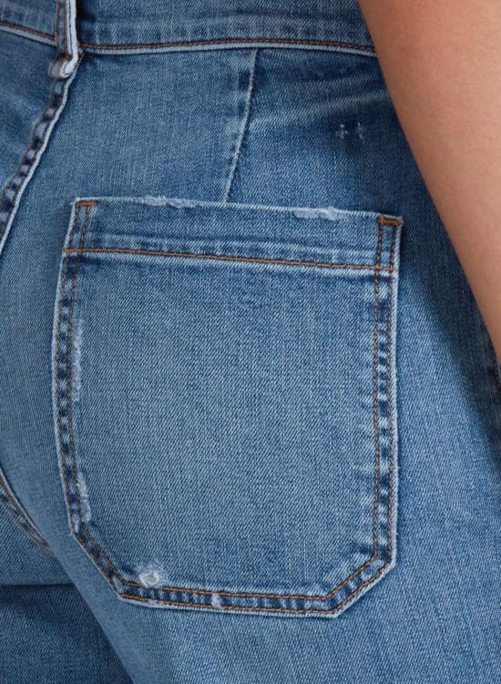  메이블앤모스 데님 팬츠 깨끗한 베니스 진스 소재의 아스키 세일러 크롭 진 - MABEL AND MOSS