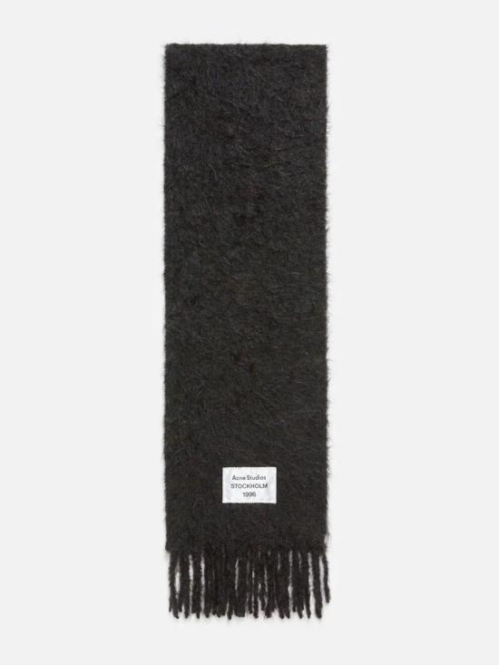 26SS 아크네 스튜디오 로고 울 스카프 CA0392 975 BLACK MELANGE