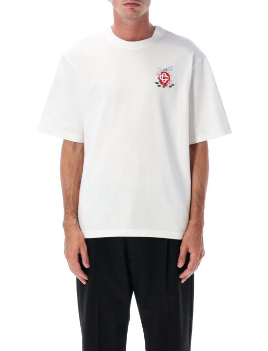 25FW 카사블랑카 반팔 티셔츠 M AW25 JTS 044 08 WHITE