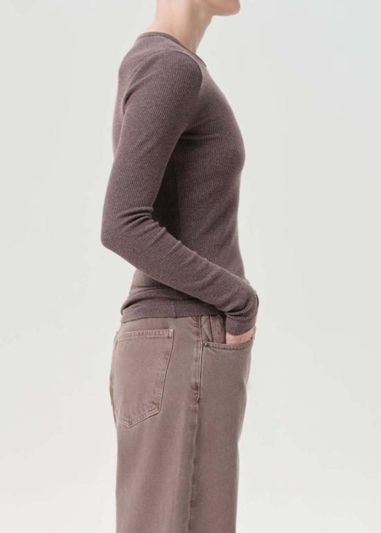  에이골디 긴팔 티셔츠 아골데 델파이 슬림 티 파샤 - AGOLDE