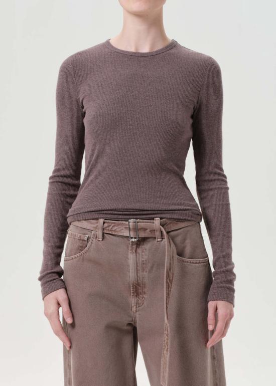  에이골디 긴팔 티셔츠 아골데 델파이 슬림 티 파샤 - AGOLDE