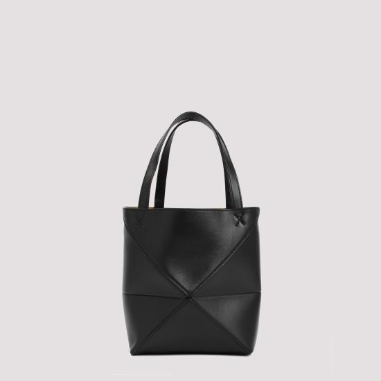 25FW 로에베 샤이니 카프스킨 미니 퍼즐 폴드 토트백  A657V25X01 1100 BLACK - LOEWE