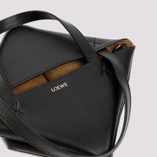 25FW 로에베 샤이니 카프스킨 미니 퍼즐 폴드 토트백  A657V25X01 1100 BLACK - LOEWE