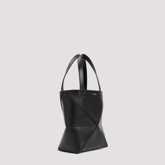 25FW 로에베 샤이니 카프스킨 미니 퍼즐 폴드 토트백  A657V25X01 1100 BLACK - LOEWE