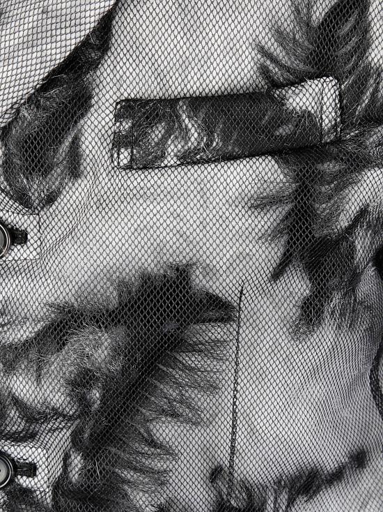 25SS 꼼데가르송 코트 GOJ009S25 1 BLK X WHT BLK - COMME DES GARCONS