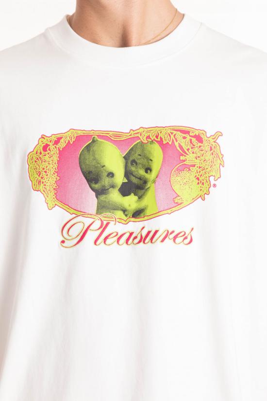 25SS 플레셔스 반팔 티셔츠 P25SU019 WHITE White - PLEASURES