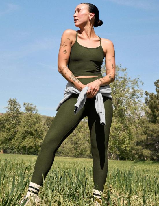  비욘드 요가 레깅스 스페이스다이 미디 하이웨이스트 - BEYOND YOGA