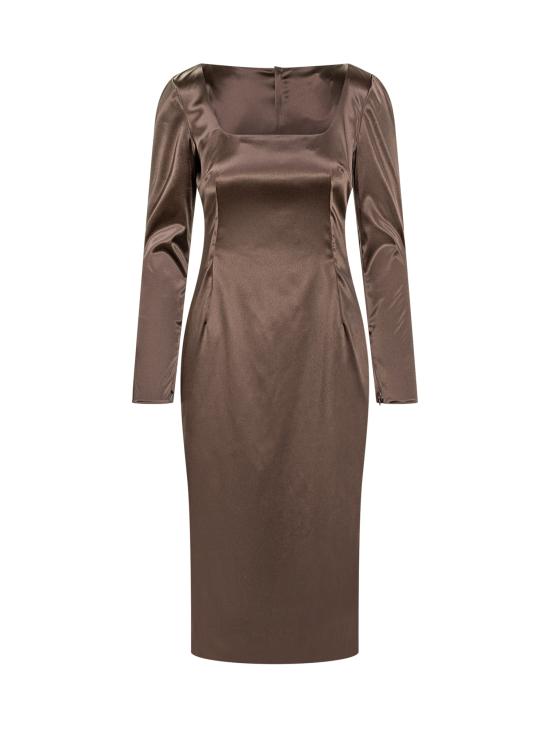 25FW 돌체앤가바나 미디 원피스 F6TYGTFURAD M0694 MARRONE SCURO 1