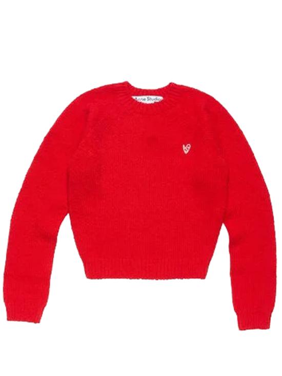 25FW 아크네 스튜디오 크롭 크루넥 스웨터 A60597 AZT Red